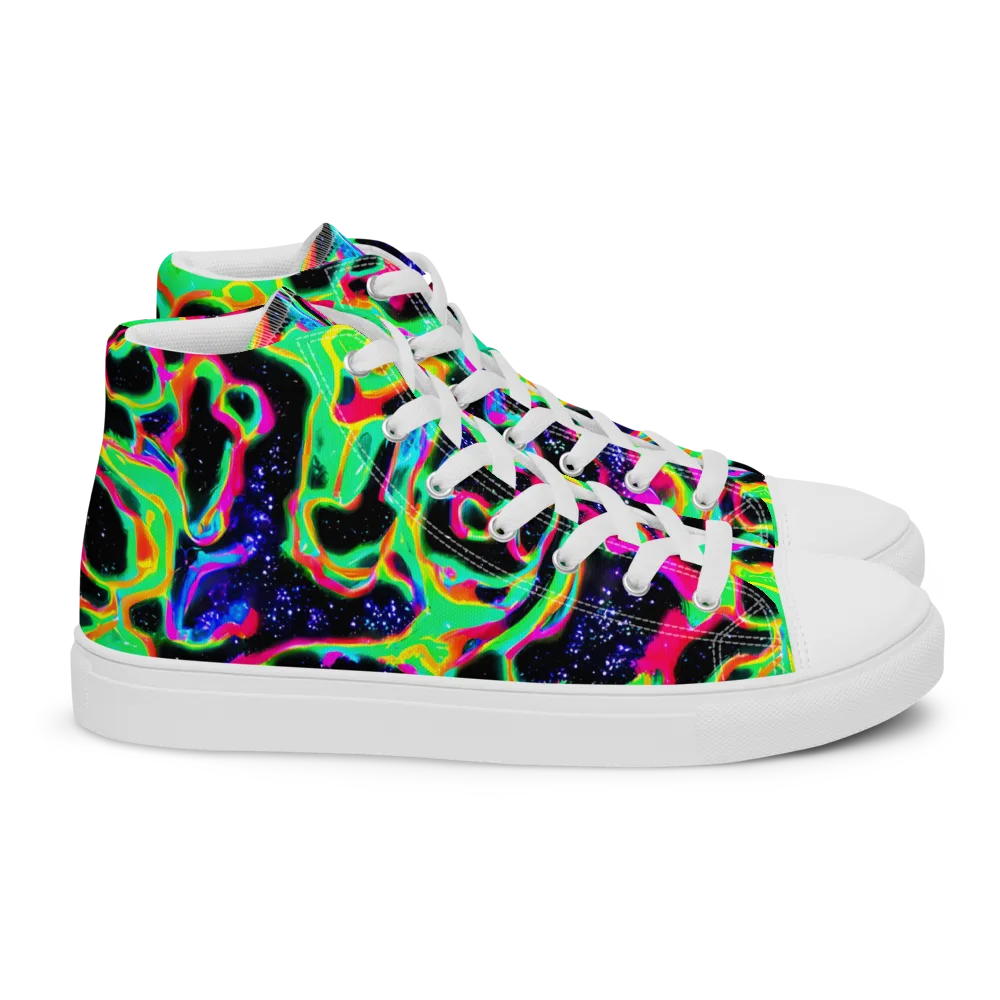 Galactic Ooze on Women's High Top Canvas Shoes — Right