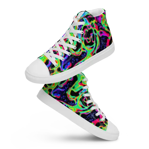 Galactic Ooze on a Women's High Top Canvas Shoes
