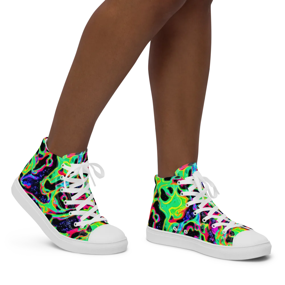 Galactic Ooze on Women's High Top Canvas Shoes — Right