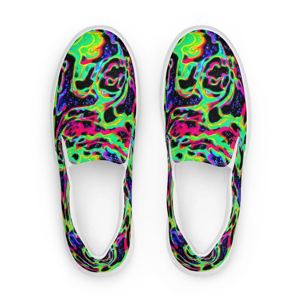 Galactic Ooze on Men's Slip-On Canvas Shoes — Front