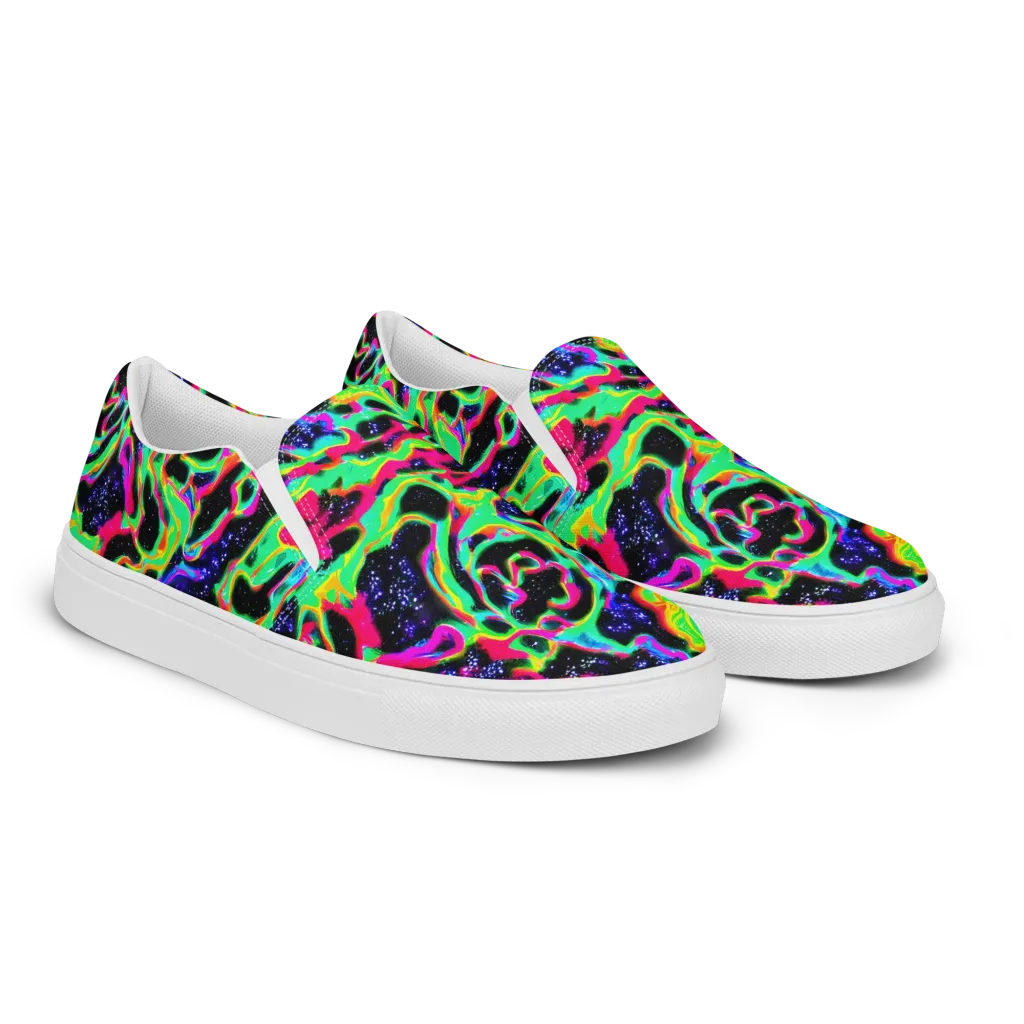 Galactic Ooze on Men's Slip-On Canvas Shoes — Right Front