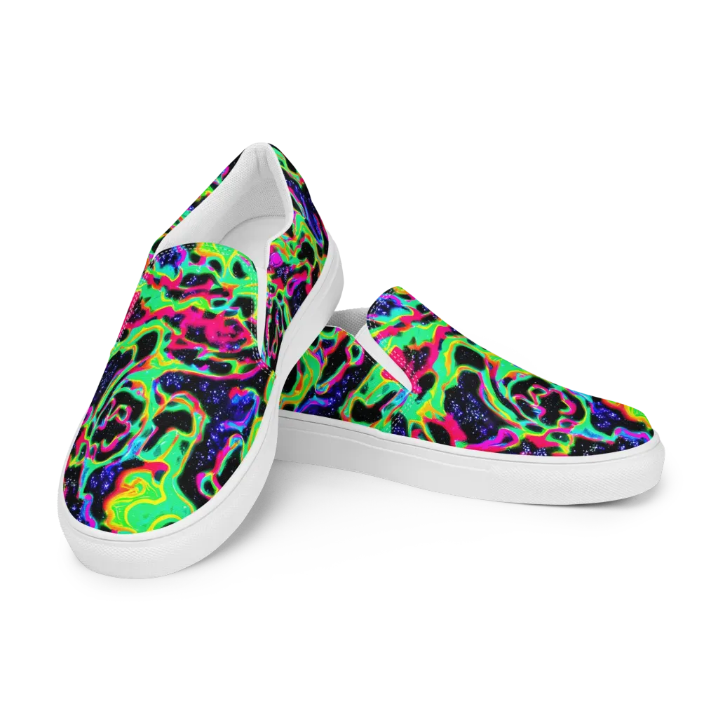 Galactic Ooze on Men's Slip-On Canvas Shoes — Left Front