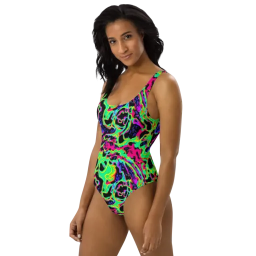 Galactic Ooze on a One-Piece Swimsuit