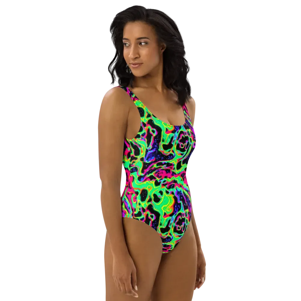Galactic Ooze on One-Piece Swimsuit — Right