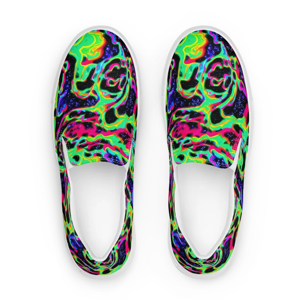 Galactic Ooze on Women's Slip-On Canvas Shoes — Front