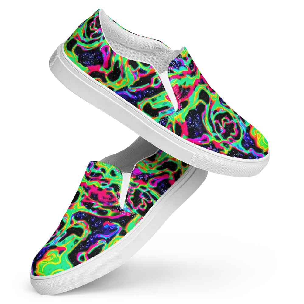 Galactic Ooze on Women's Slip-On Canvas Shoes — Front
