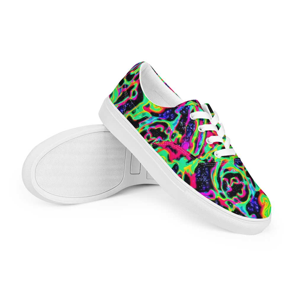 Galactic Ooze on Men's Lace-Up Canvas Shoes — Right Front