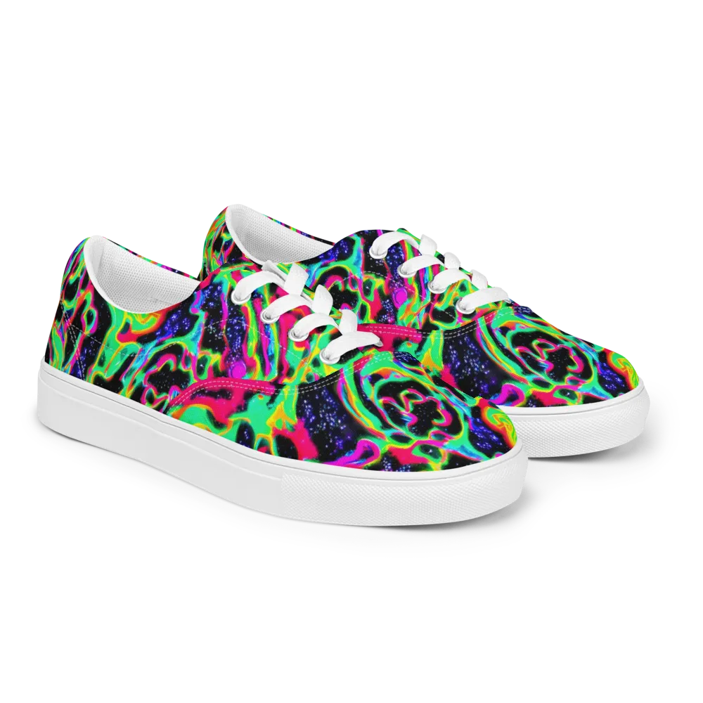 Galactic Ooze on Men's Lace-Up Canvas Shoes — Right Front