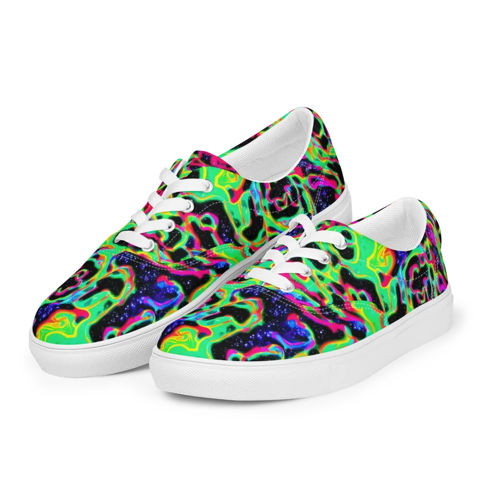 Galactic Ooze on Men's Lace-Up Canvas Shoes — Left Front