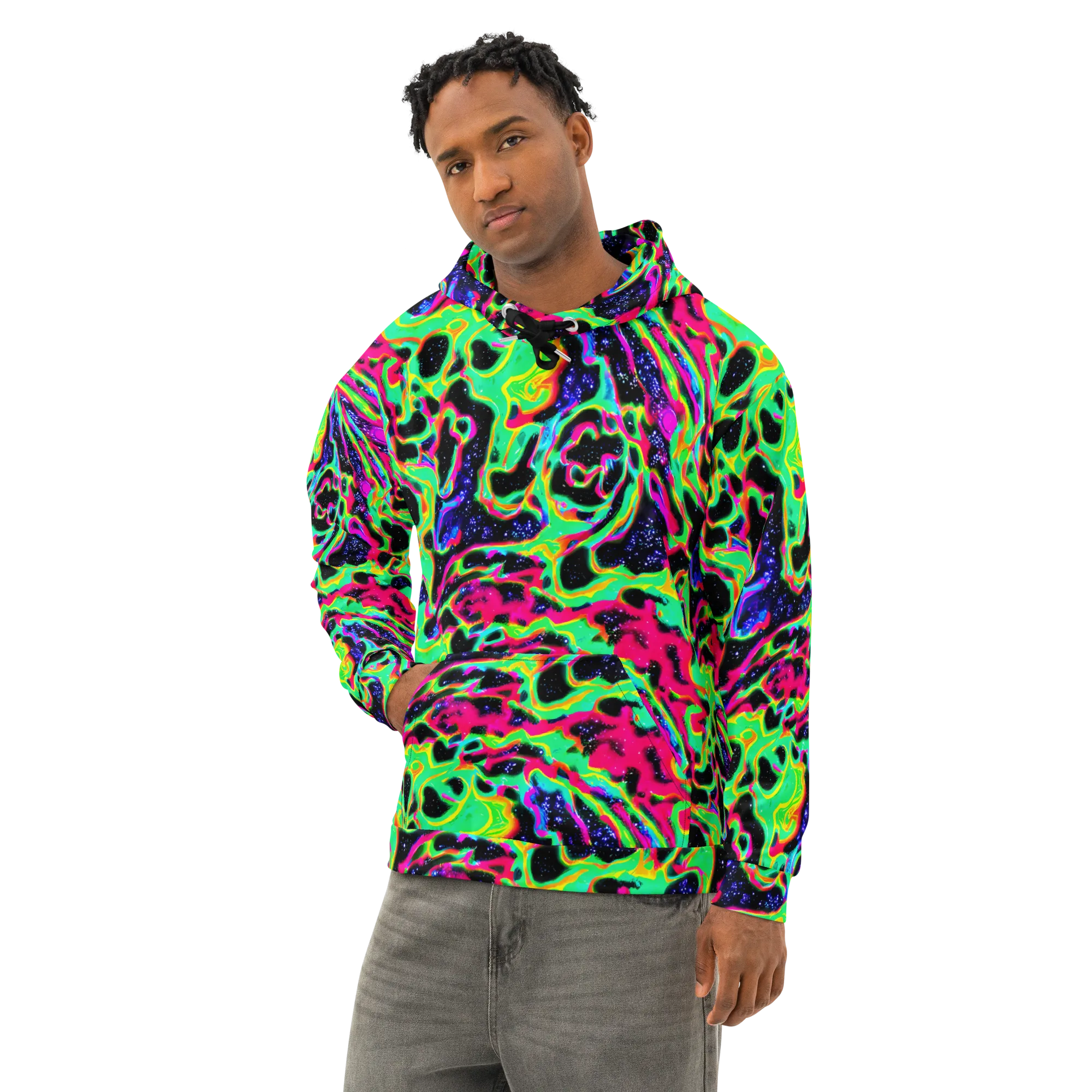 Galactic Ooze on Cotton Hoodie — Left Front