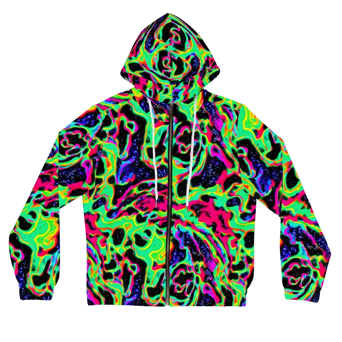 Galactic Ooze on Women's Full-Zip Hoodie — Front