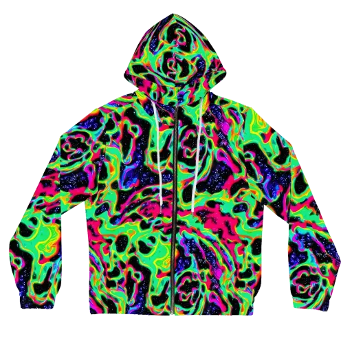 Galactic Ooze on a Women's Full-Zip Hoodie