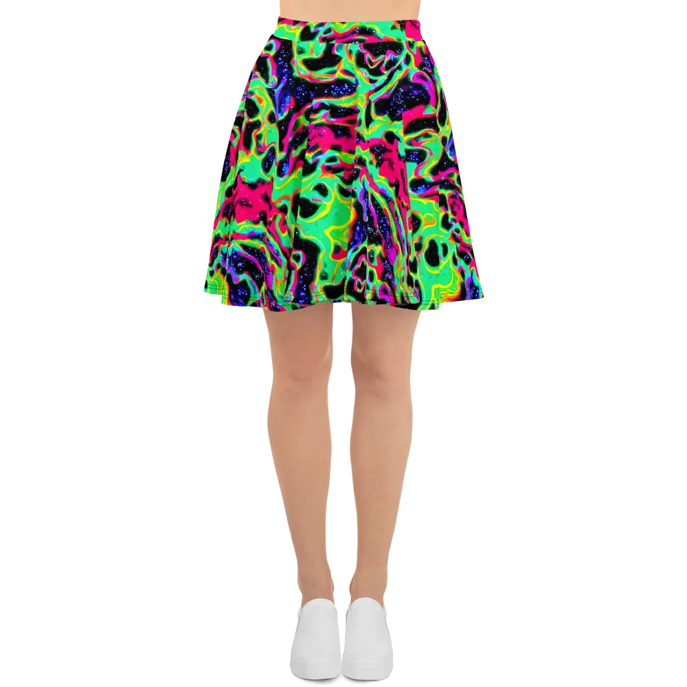 Galactic Ooze on Skater Skirt — Front