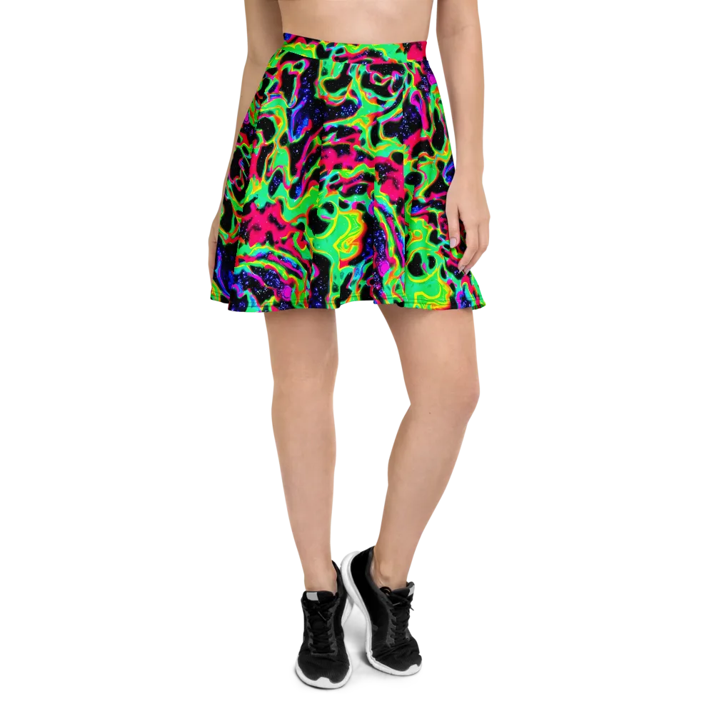 Galactic Ooze on Skater Skirt — Front