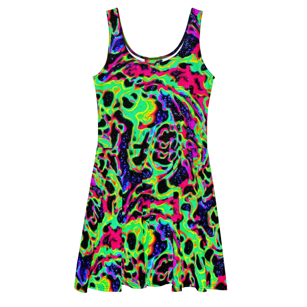 Galactic Ooze on Skater Dress — Front