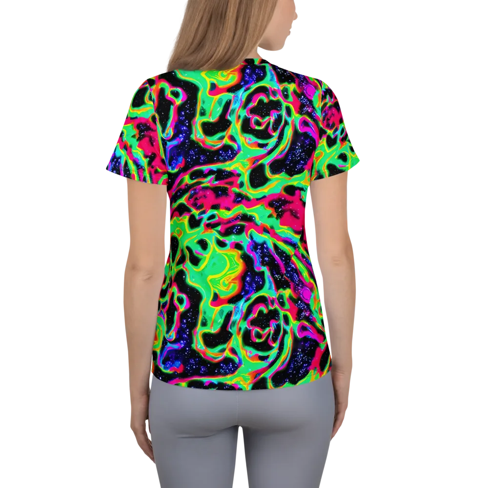 Galactic Ooze on Women's Athletic T-Shirt — Back