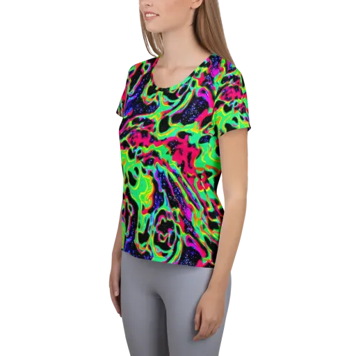 Galactic Ooze on a Women's Athletic T-Shirt