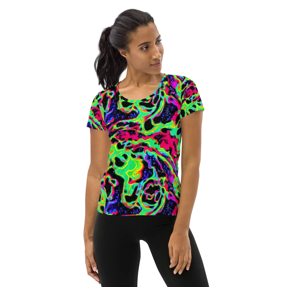 Galactic Ooze on Women's Athletic T-Shirt — Front