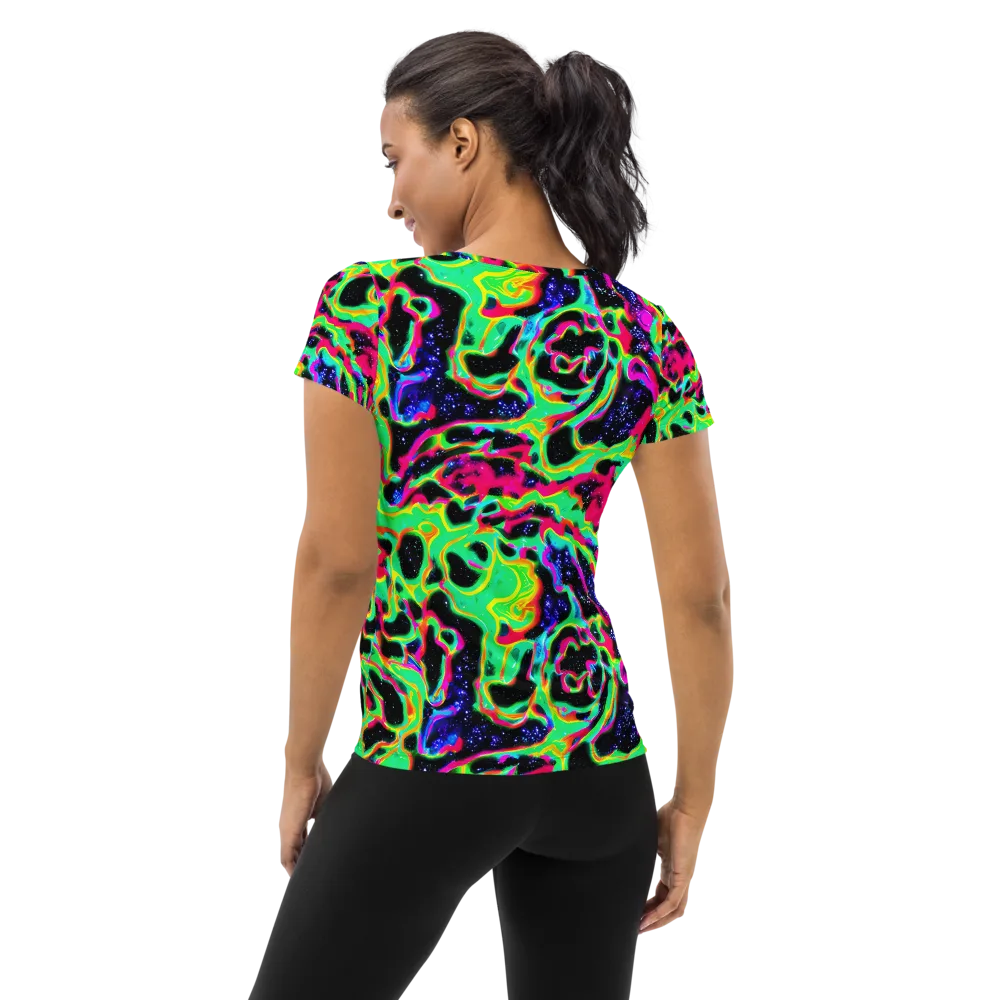 Galactic Ooze on Women's Athletic T-Shirt — Back