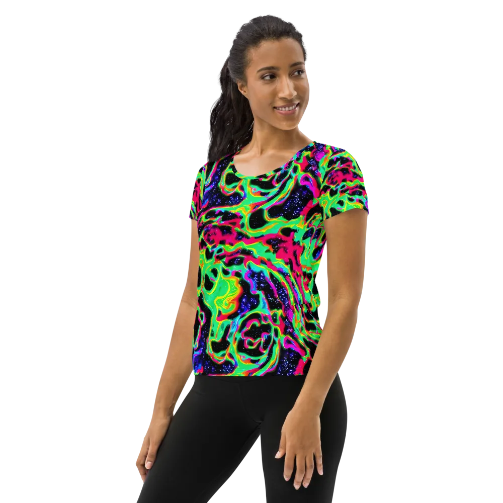 Galactic Ooze on Women's Athletic T-Shirt — Left