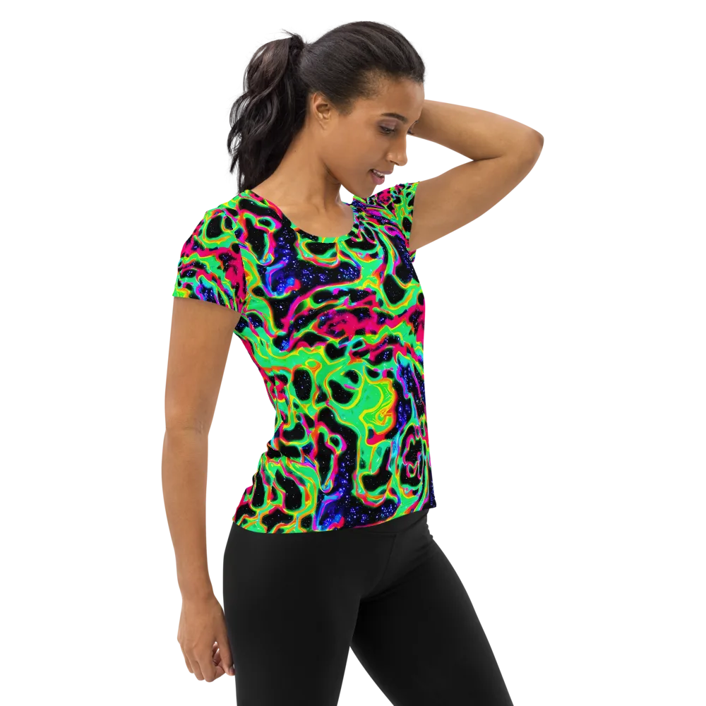 Galactic Ooze on Women's Athletic T-Shirt — Right