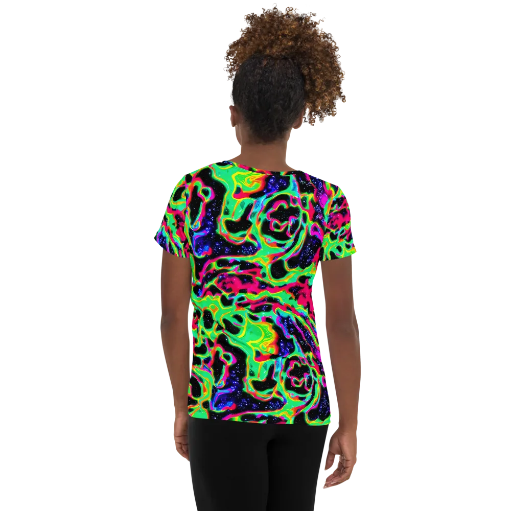 Galactic Ooze on Women's Athletic T-Shirt — Back