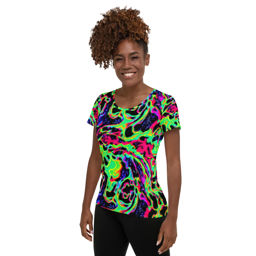 Galactic Ooze on Women's Athletic T-Shirt — Left