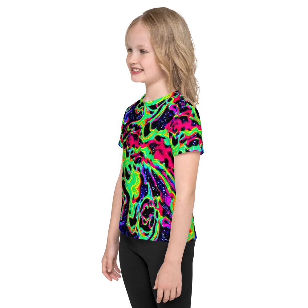 Galactic Ooze on Kids Crew Neck T-Shirt — Left