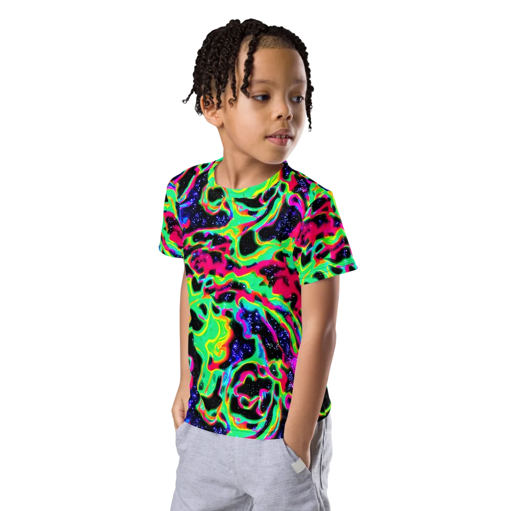 Galactic Ooze on Kids Crew Neck T-Shirt — Left Front