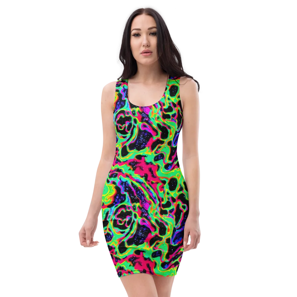 Galactic Ooze on Bodycon Dress — Front