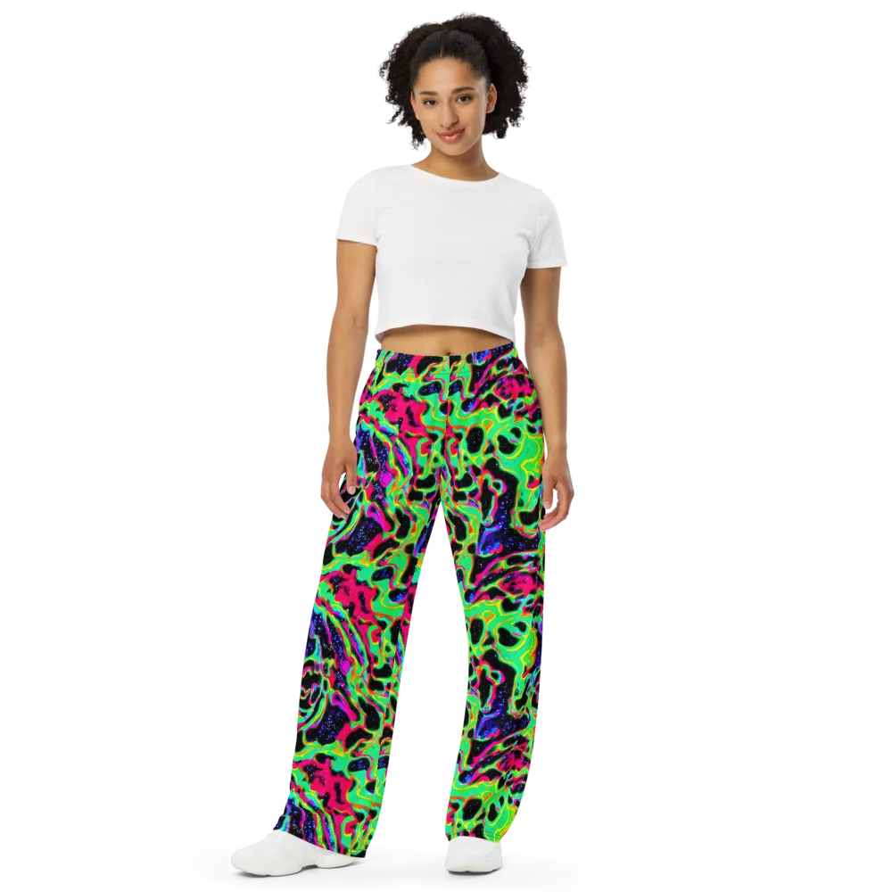 Galactic Ooze on Wide-Leg Pants — Front