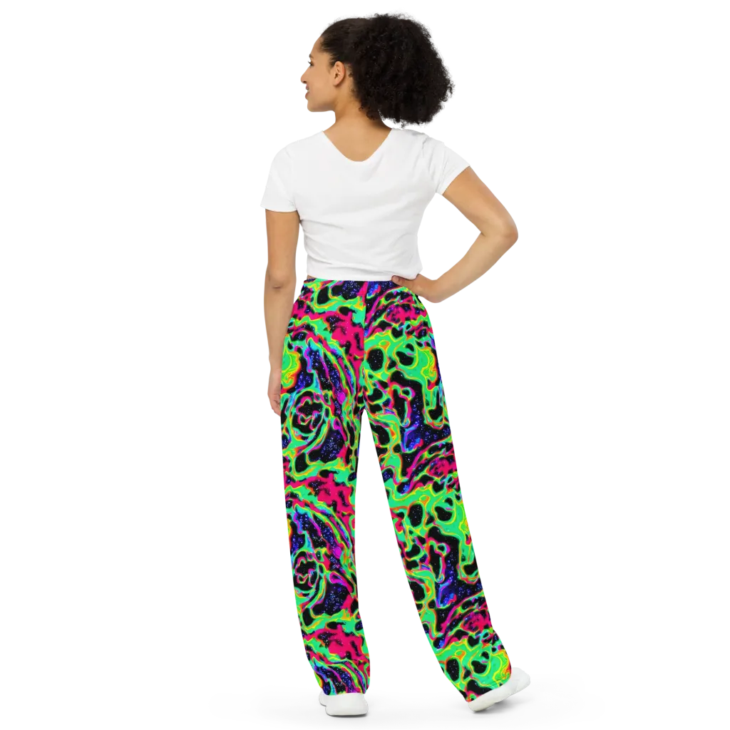 Galactic Ooze on Wide-Leg Pants — Back