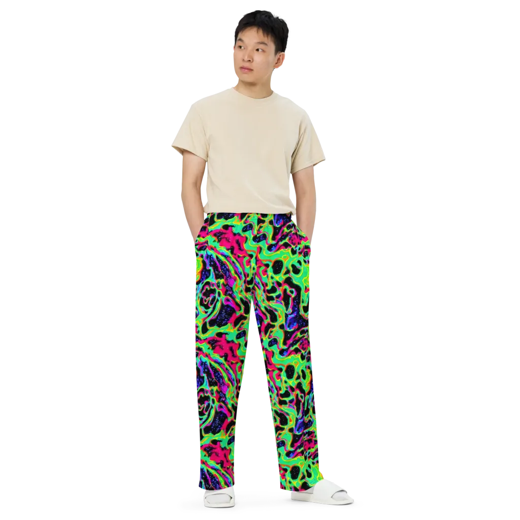Galactic Ooze on Wide-Leg Pants — Front