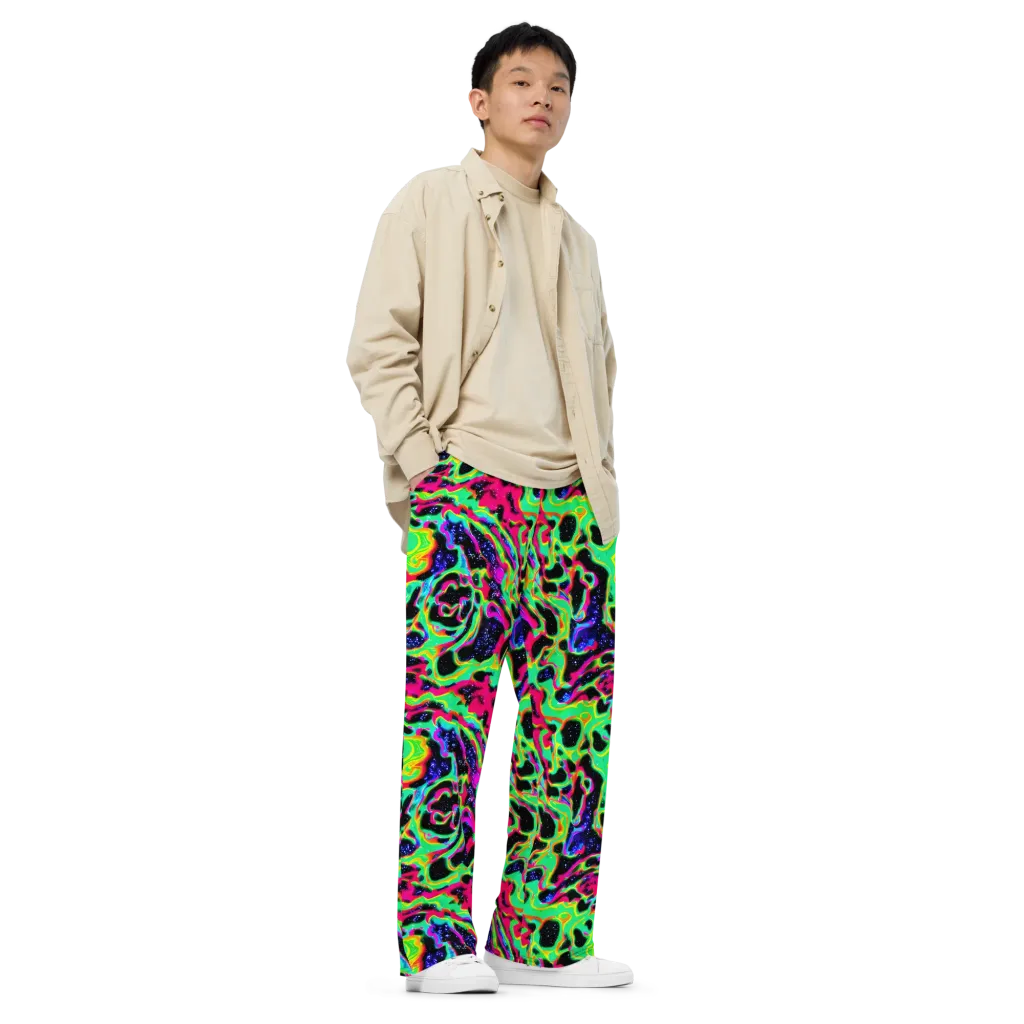 Galactic Ooze on Wide-Leg Pants — Right Front