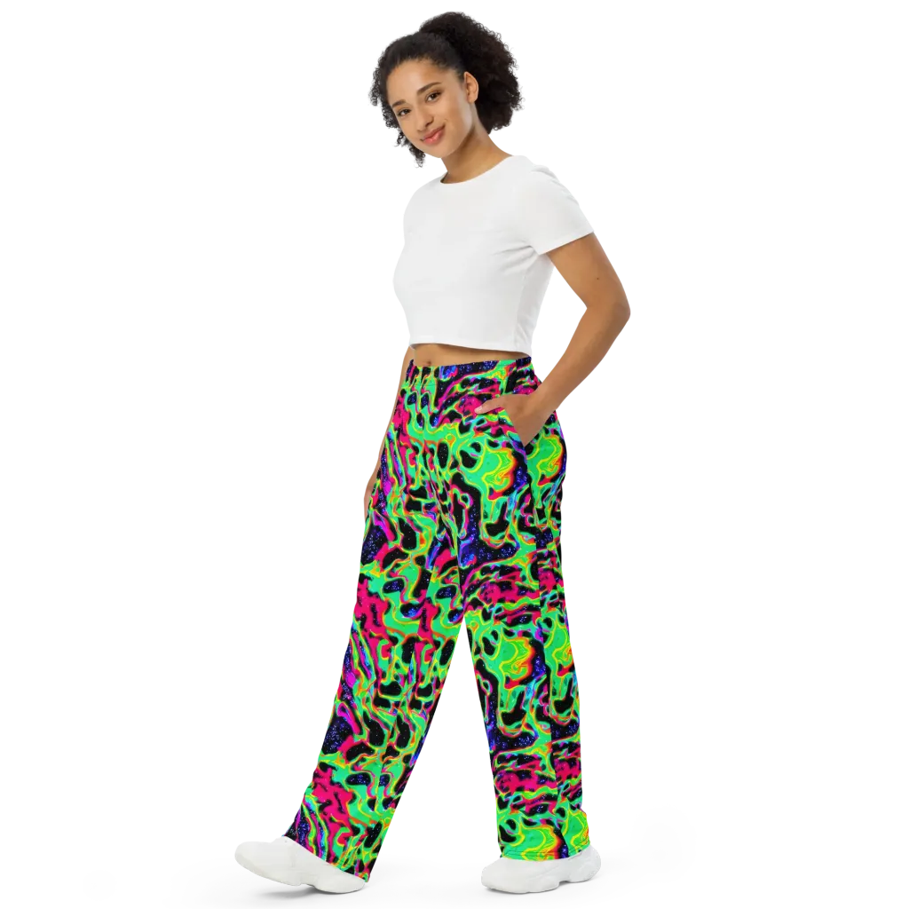 Galactic Ooze on Wide-Leg Pants — Left Front