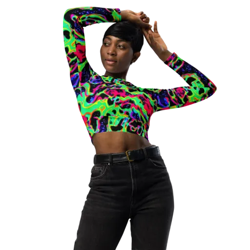 Galactic Ooze on a Long Sleeve Crop Top