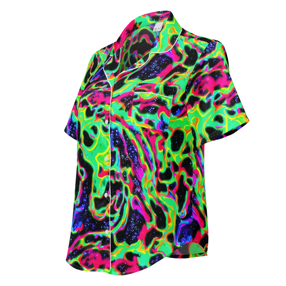 Galactic Ooze on Women's Short Sleeve Pajama Top — Left Front