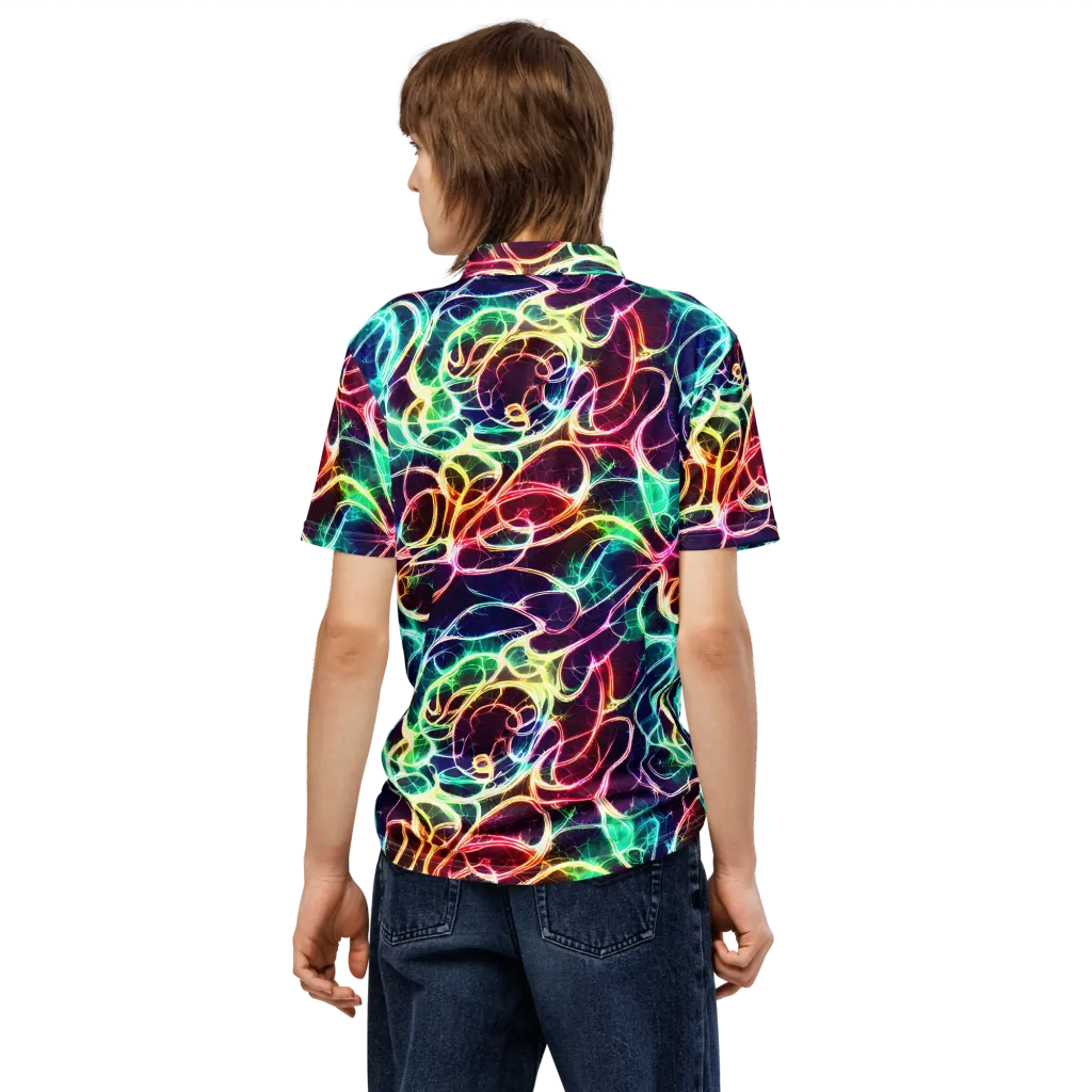 Electric Lace on Men's Slim Fit Polo Shirt — Back