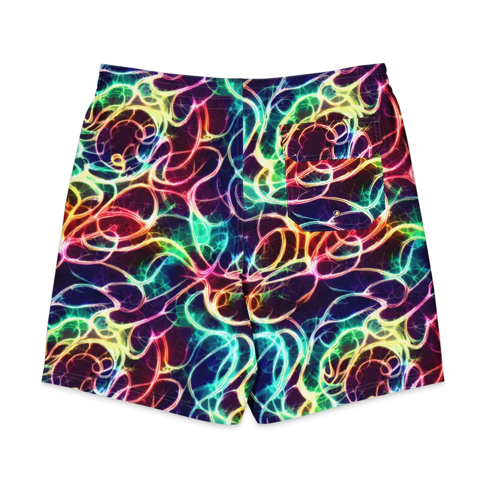 Electric Lace on Men's Board Shorts — Back