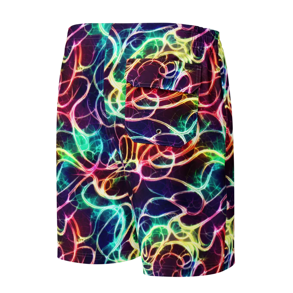 Electric Lace on Men's Board Shorts — Back