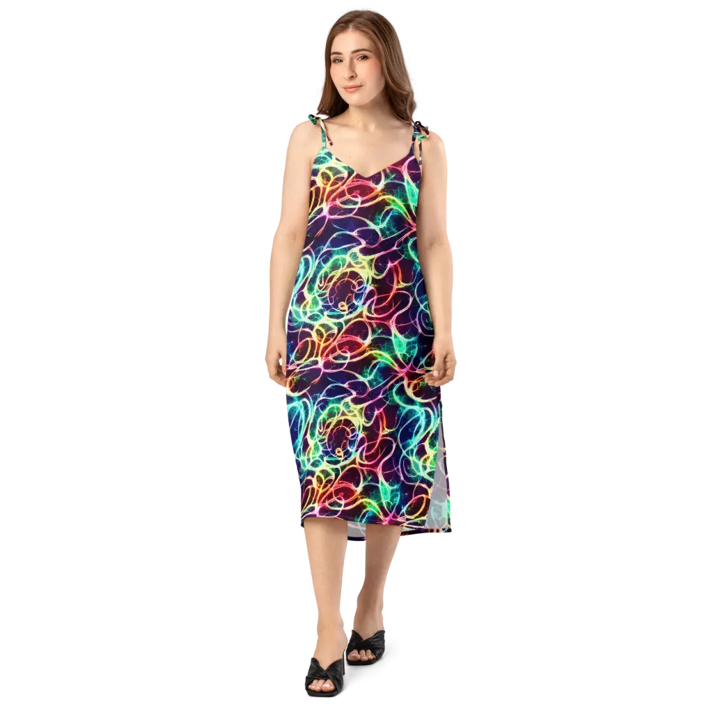 Electric Lace on Slip Dress — Front