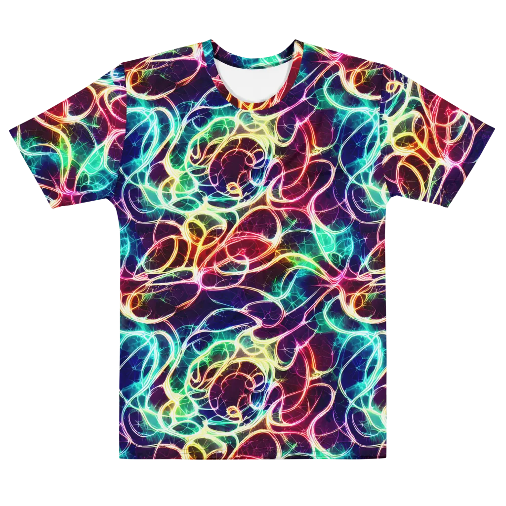 Electric Lace on Men's Cotton Crew Neck T-Shirt — Front