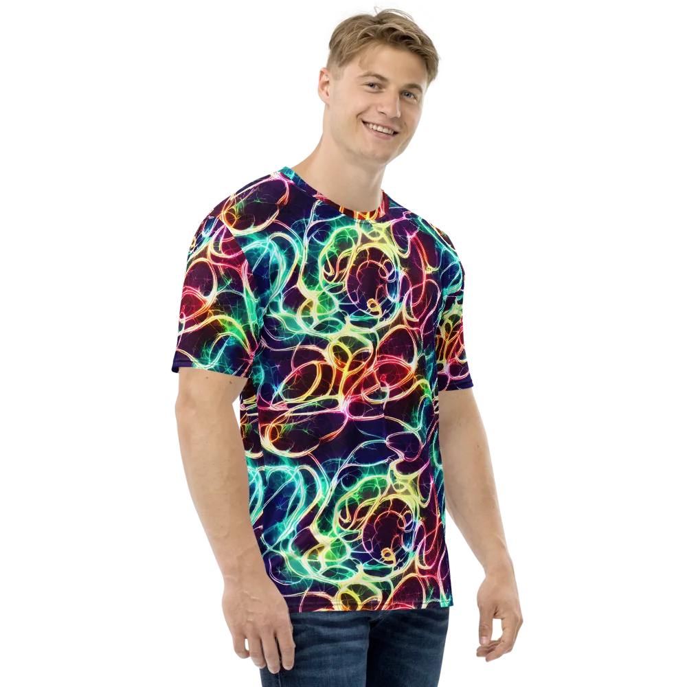 Electric Lace on Men's Crew Neck T-Shirt — Right
