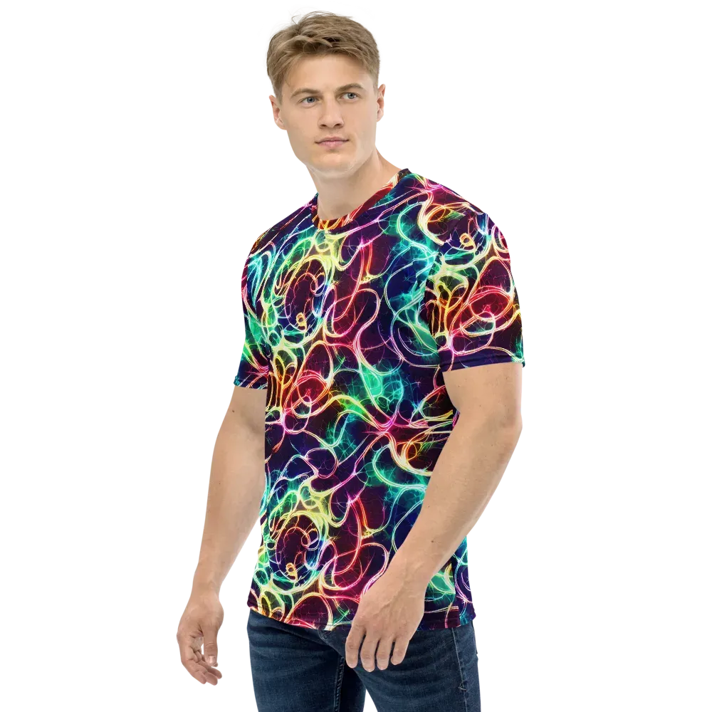 Electric Lace on Men's Crew Neck T-Shirt — Left
