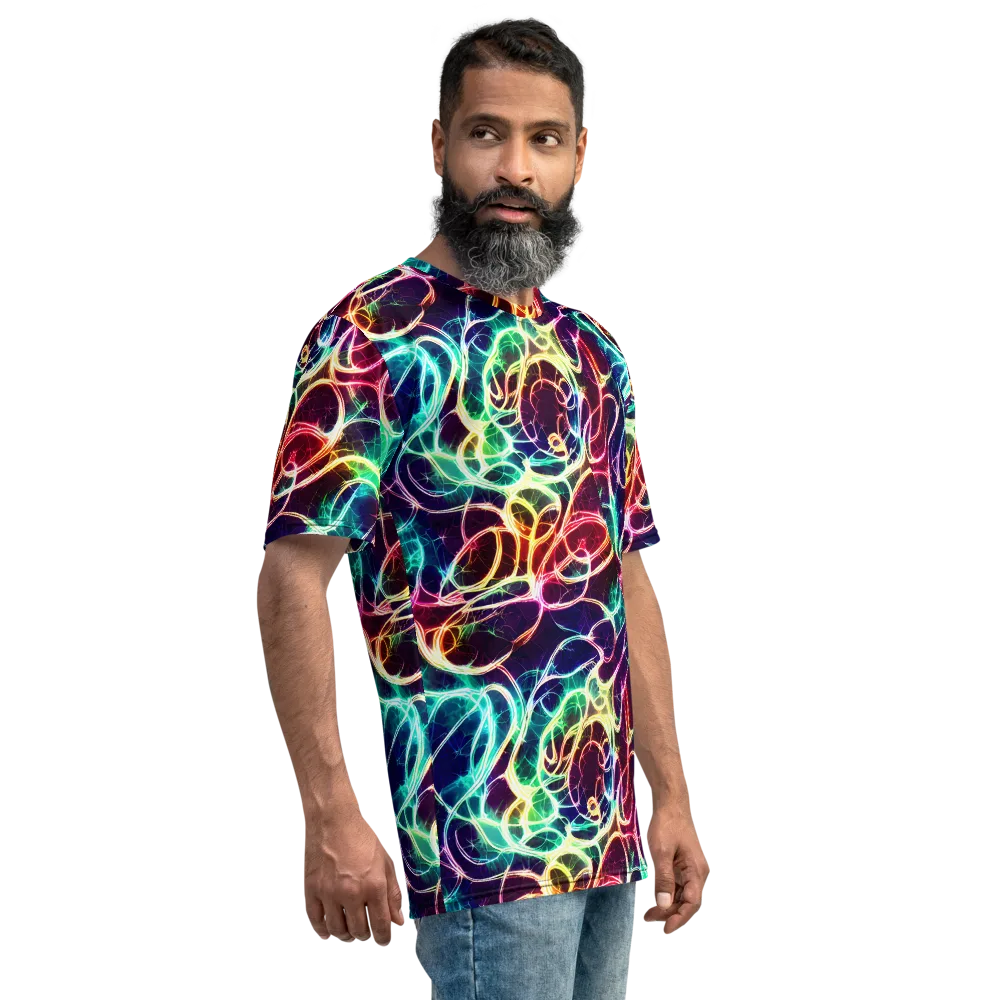 Electric Lace on Men's Crew Neck T-Shirt — Right