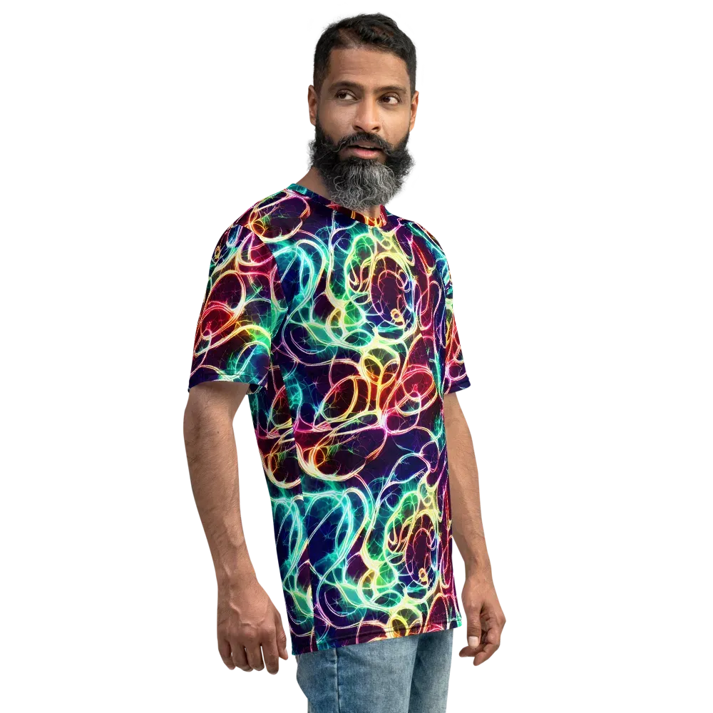 Electric Lace on Men's Crew Neck T-Shirt — Right