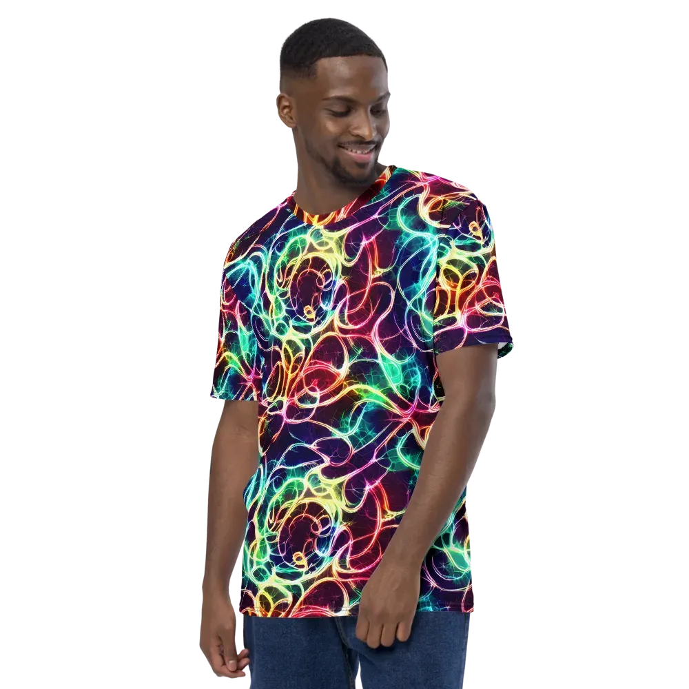 Electric Lace on Men's Crew Neck T-Shirt — Left