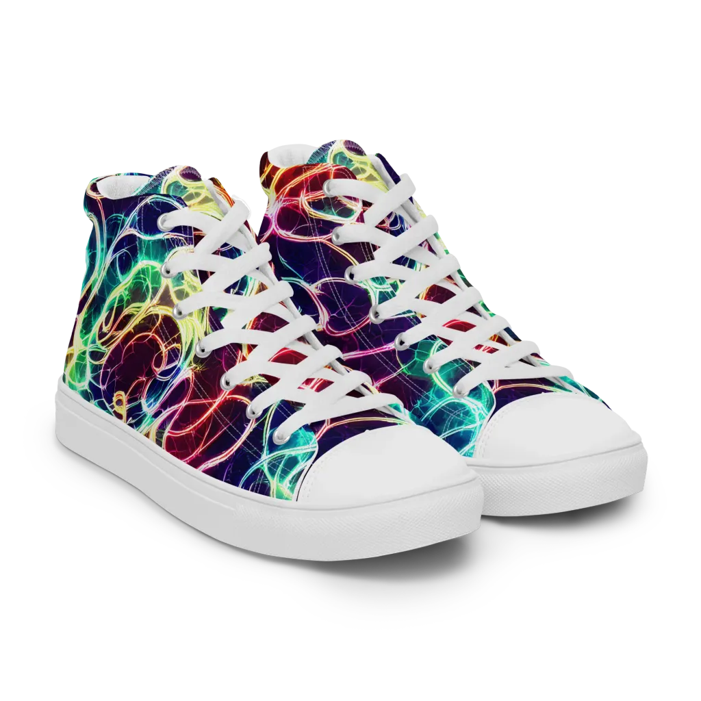 Electric Lace on Men's High Top Canvas Shoes — Right Front
