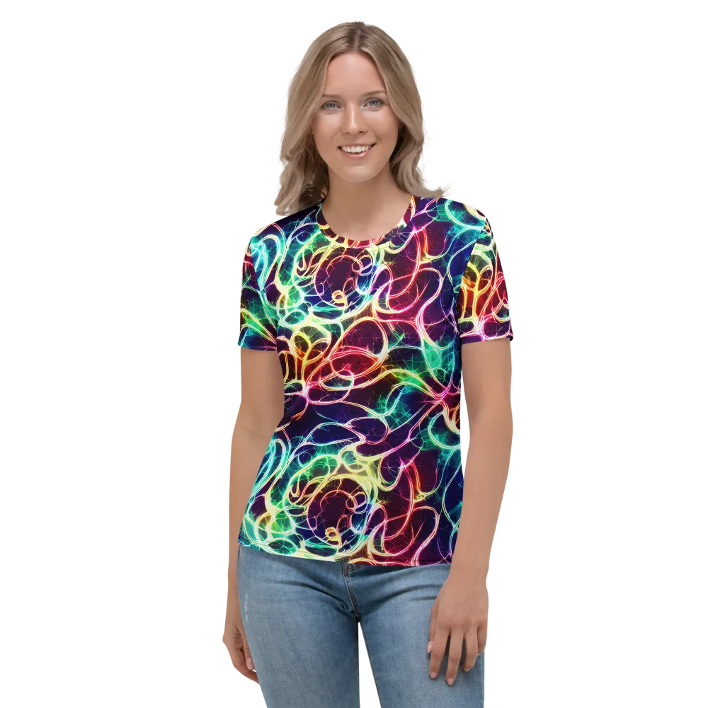Electric Lace on Women's Crew Neck T-Shirt — Front