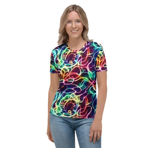 Electric Lace on a Women's Crew Neck T-Shirt